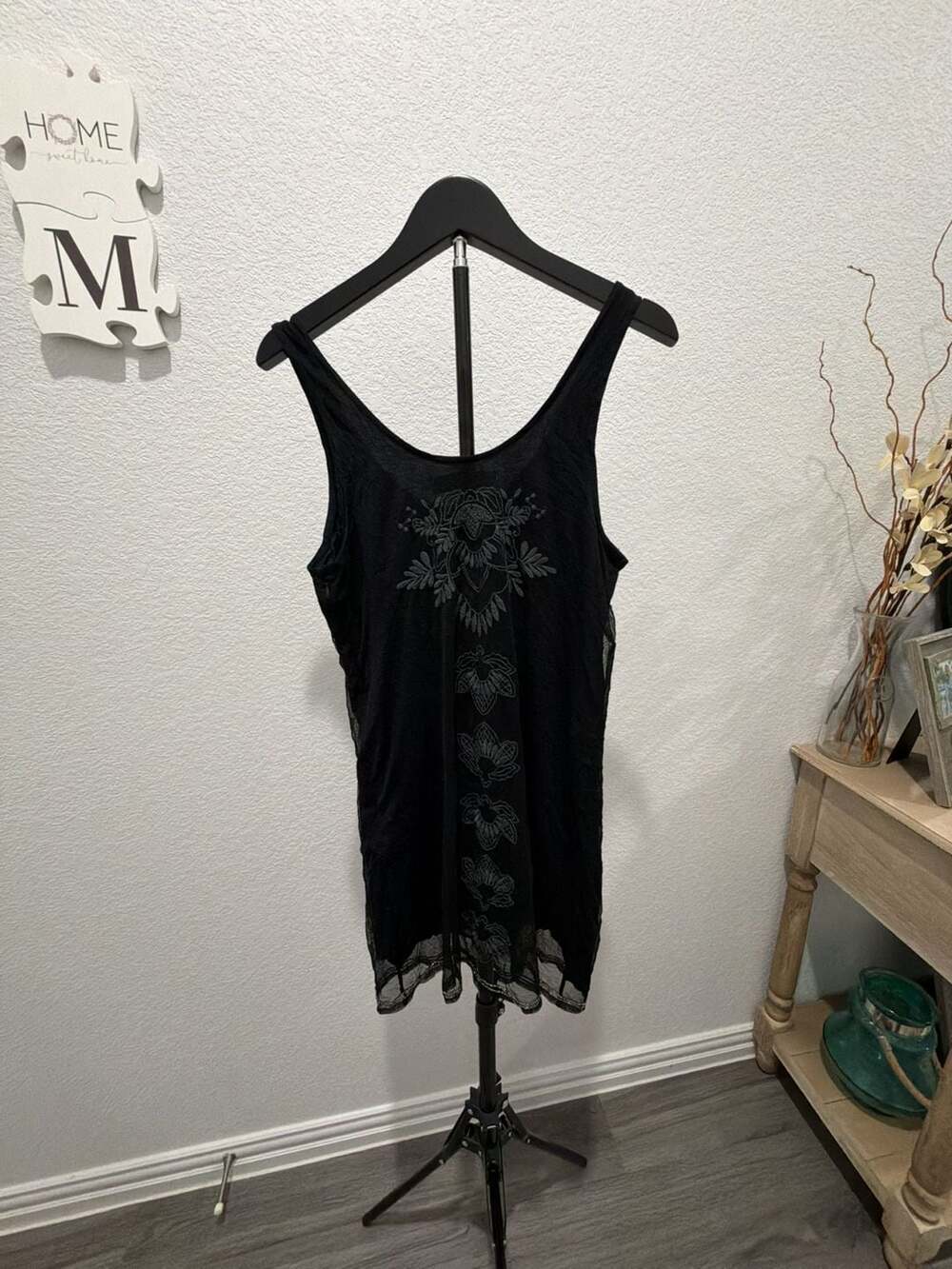 Y2K Abercrombie & Fitch mesh beaded embroidered overlay mini dress
